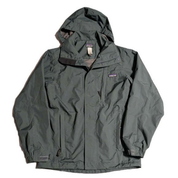 Patagonia Other - Patagonia Eco Rain Shell Jacket Mens XS Gray H2No Waterproof Hooded Raincoat
